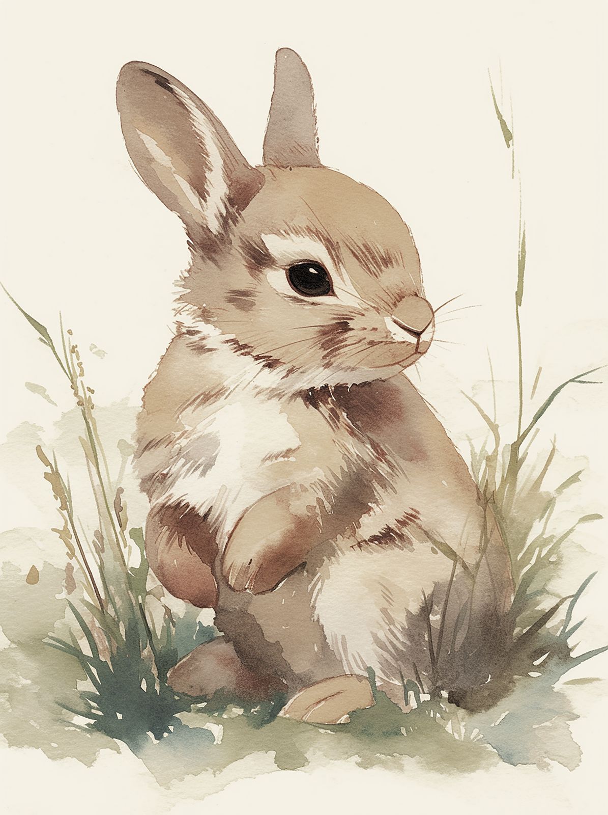 Affiche - Lapin en aquarelle