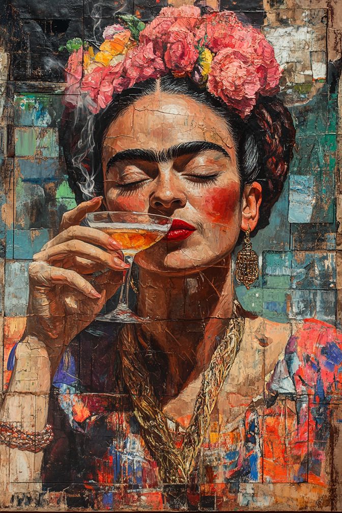 Affiche - Frida Kahlo Buvant
