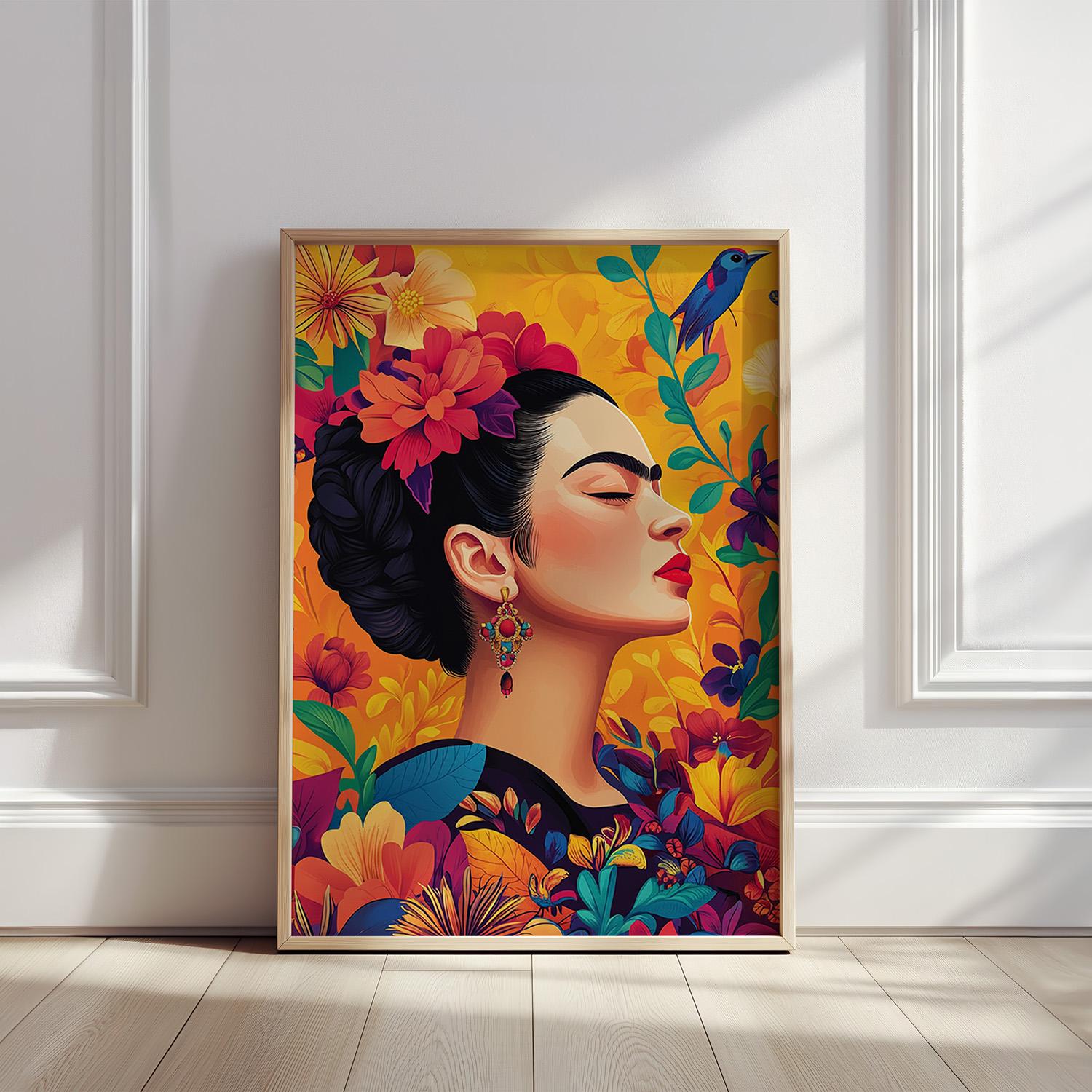 Affiche - Portrait Floral de Frida