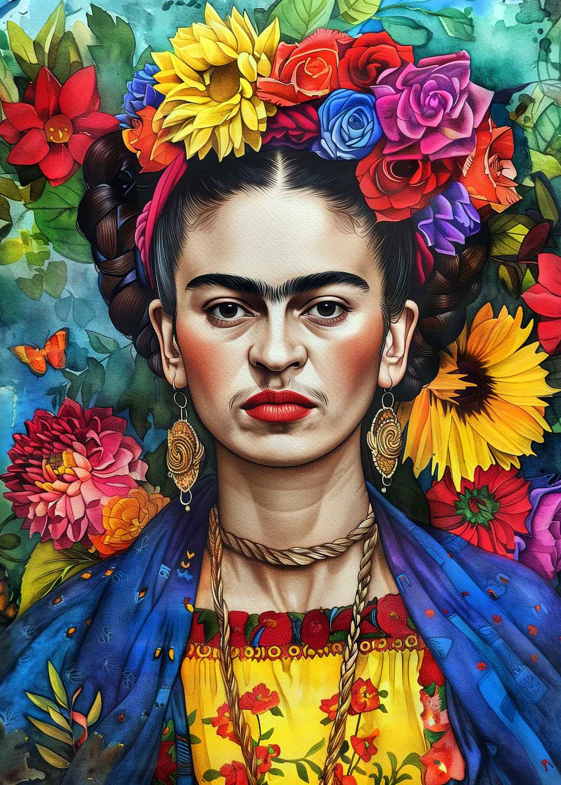 Affiche - Portrait de Frida Kahlo