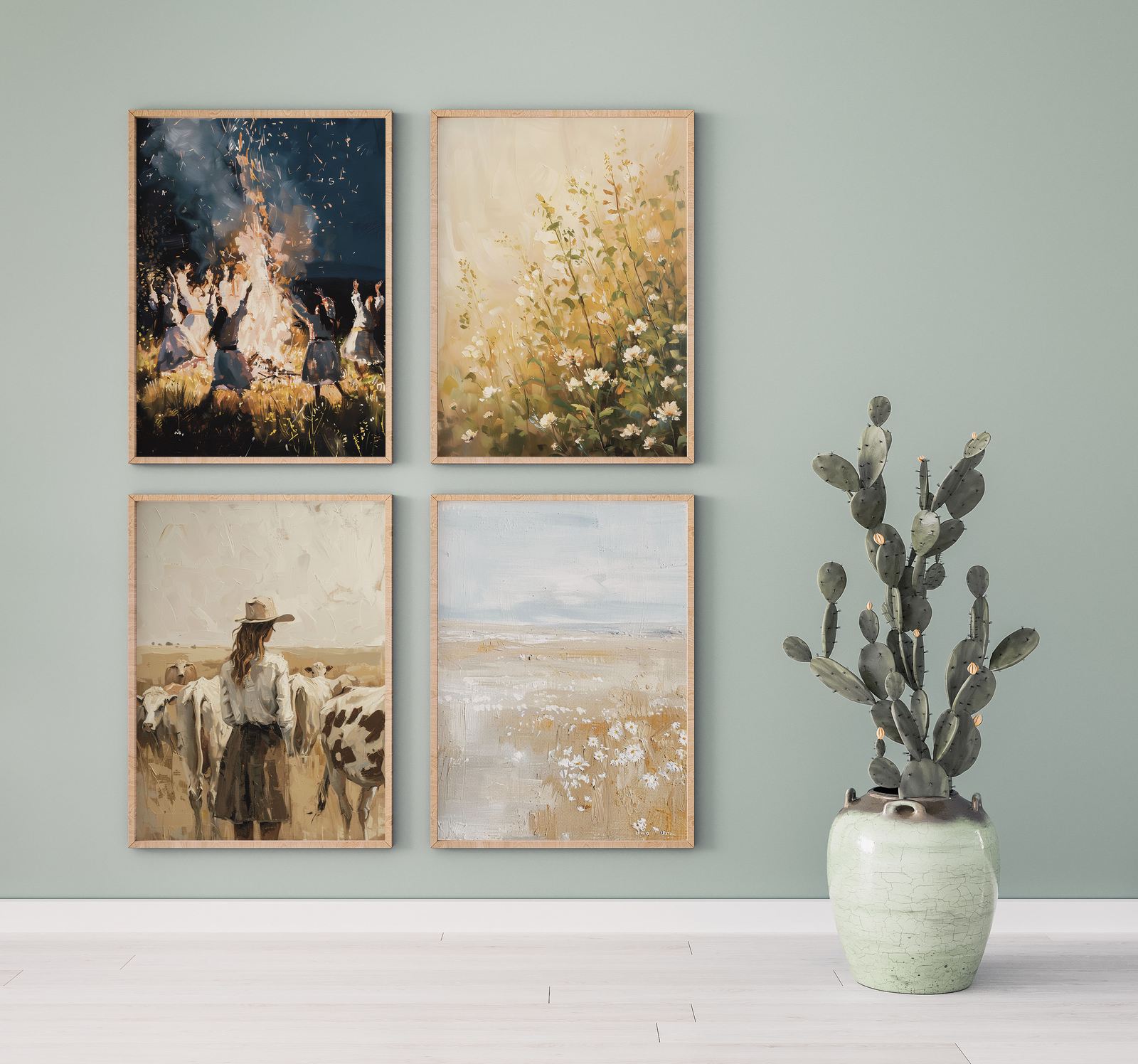 Affiche - Nature et Humanité / Ensemble de 4