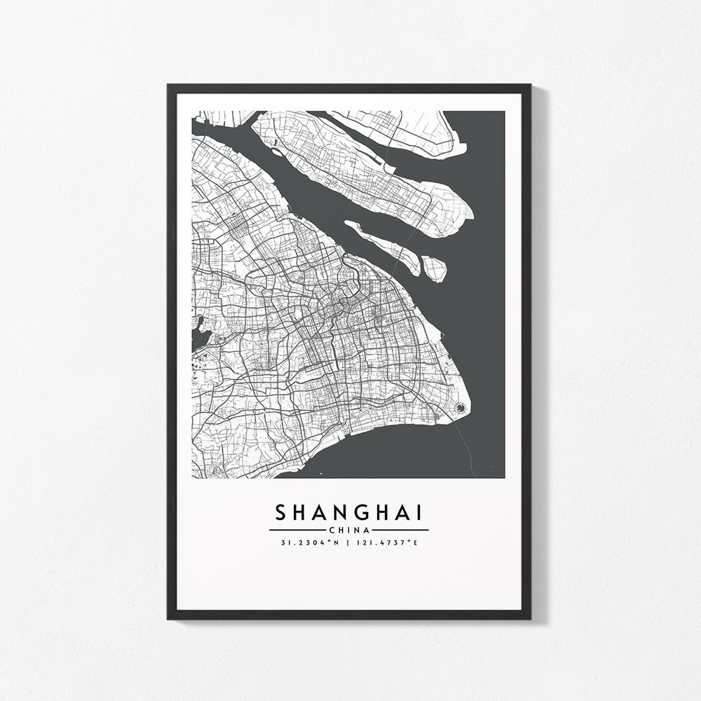 Affiche - Carte de Shanghai