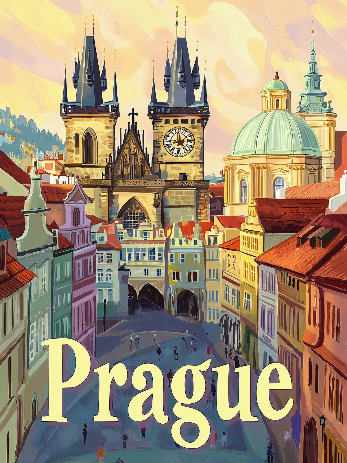 Affiche - Paysage Urbain de Prague