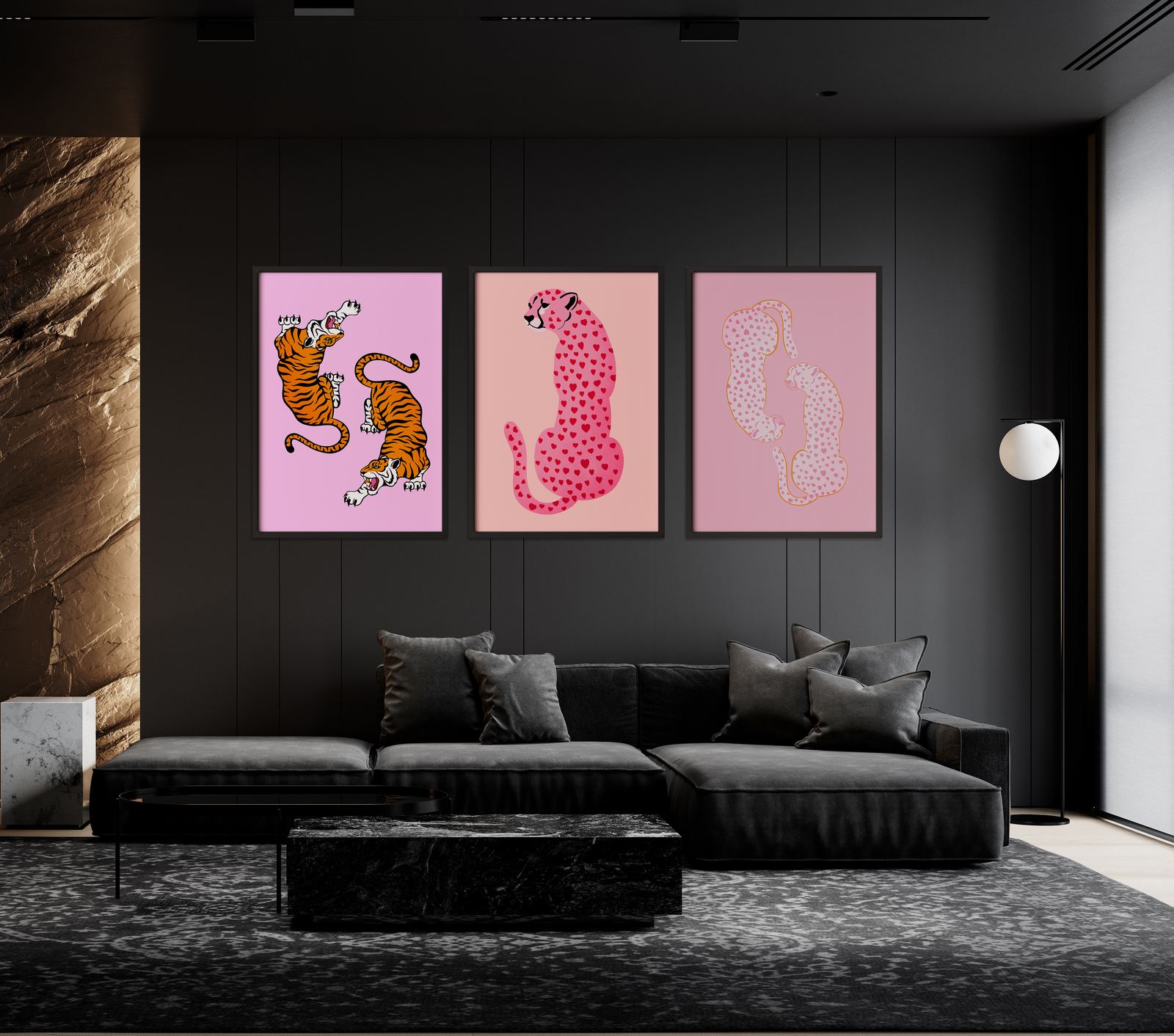 Affiche - Art animalier vibrant / Ensemble de 3