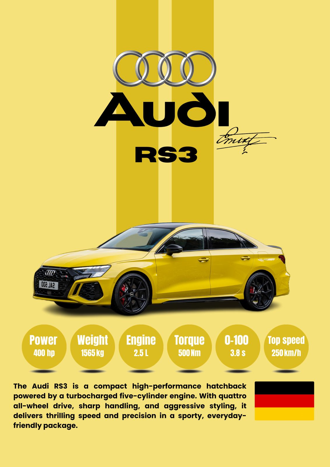 Affiche - Audi RS3 Design