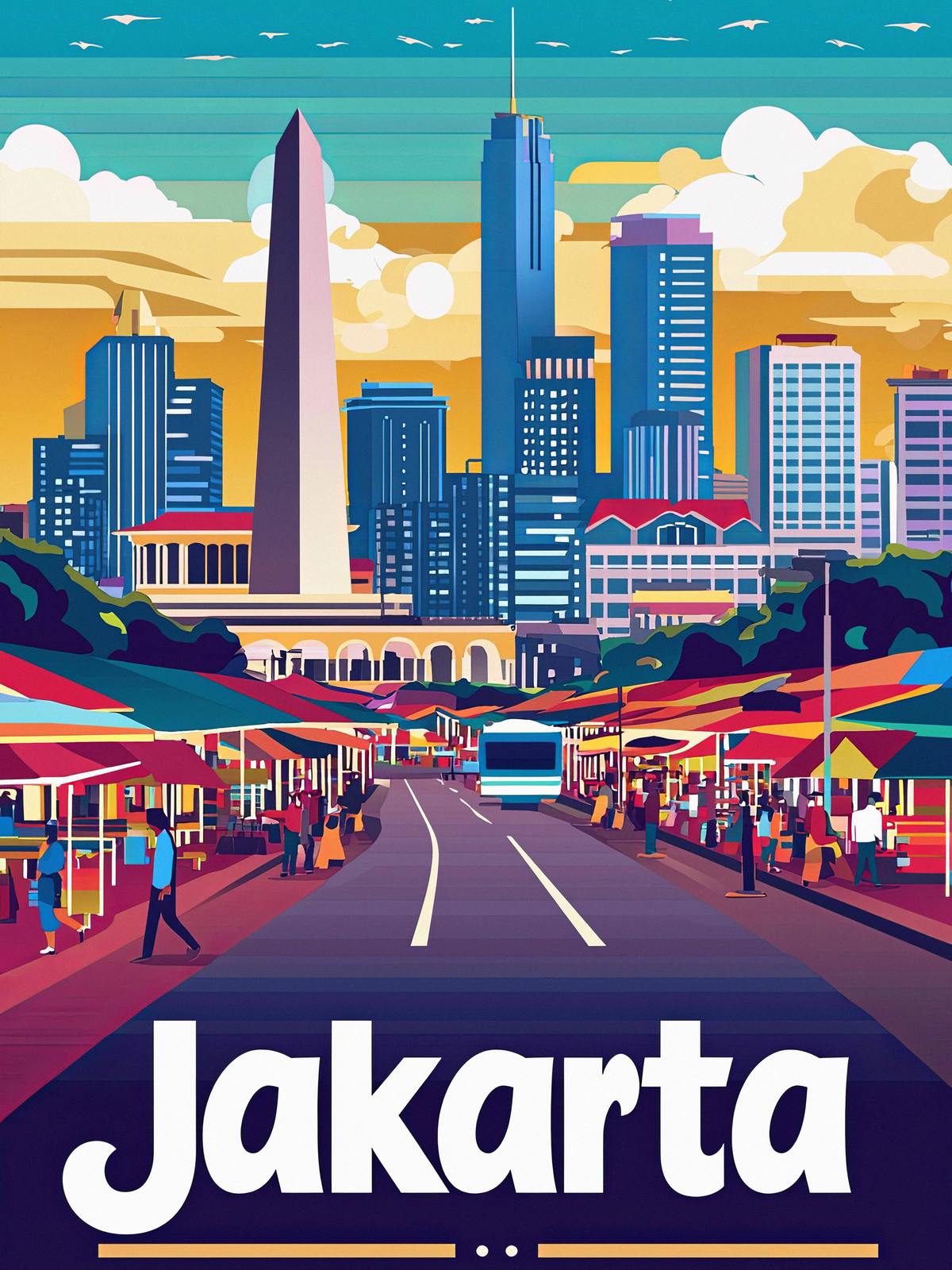 Poster - Paysage urbain de Jakarta