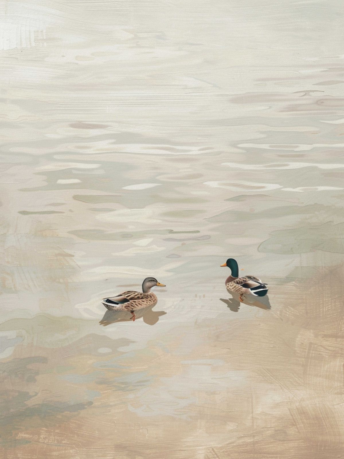 Affiche - Canards dans l'eau