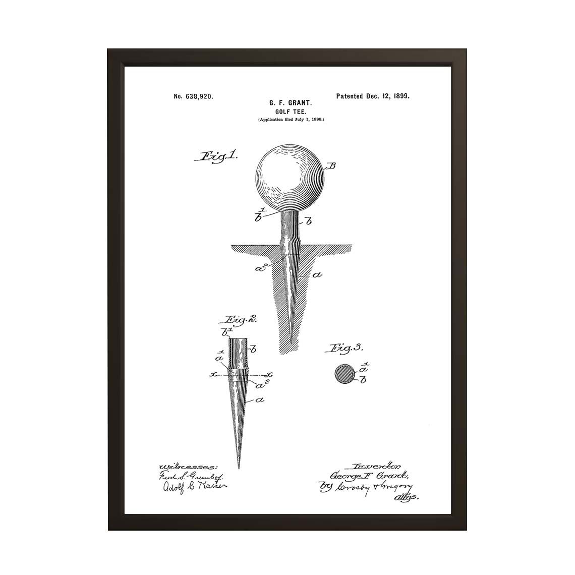 Affiche Dessin De Brevet - Tee De Golf