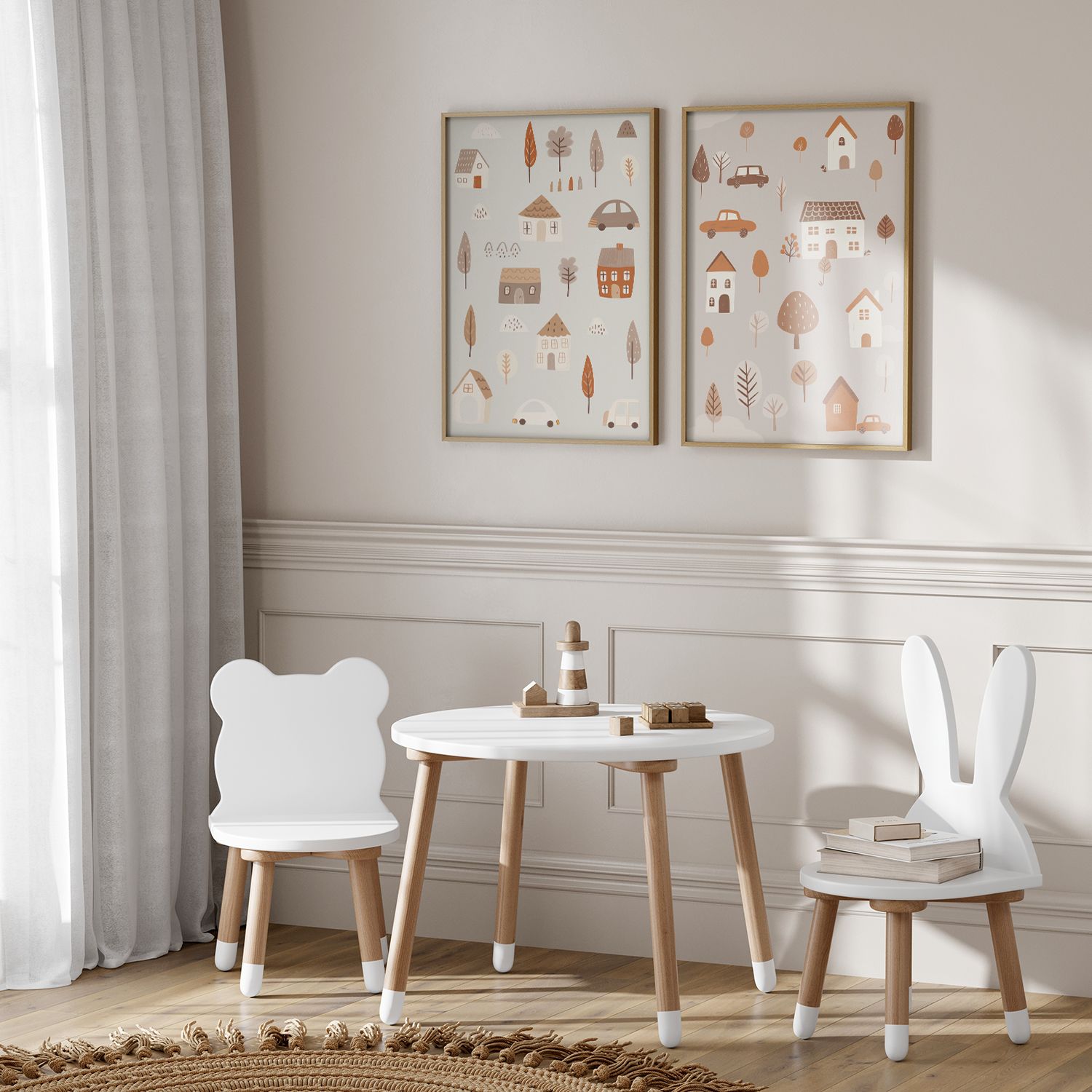 Affiche - Chambre d'enfant Scandinave / Ensemble de 2