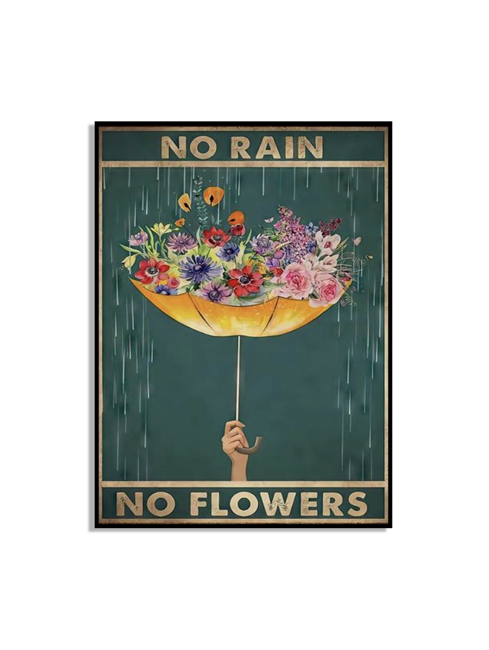 Affiche No Rain No Flowers