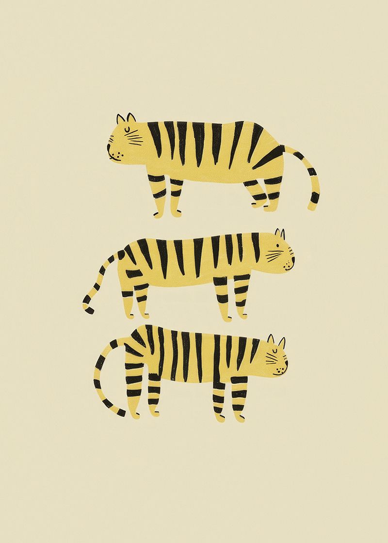 Affiche - Tigres jaunes
