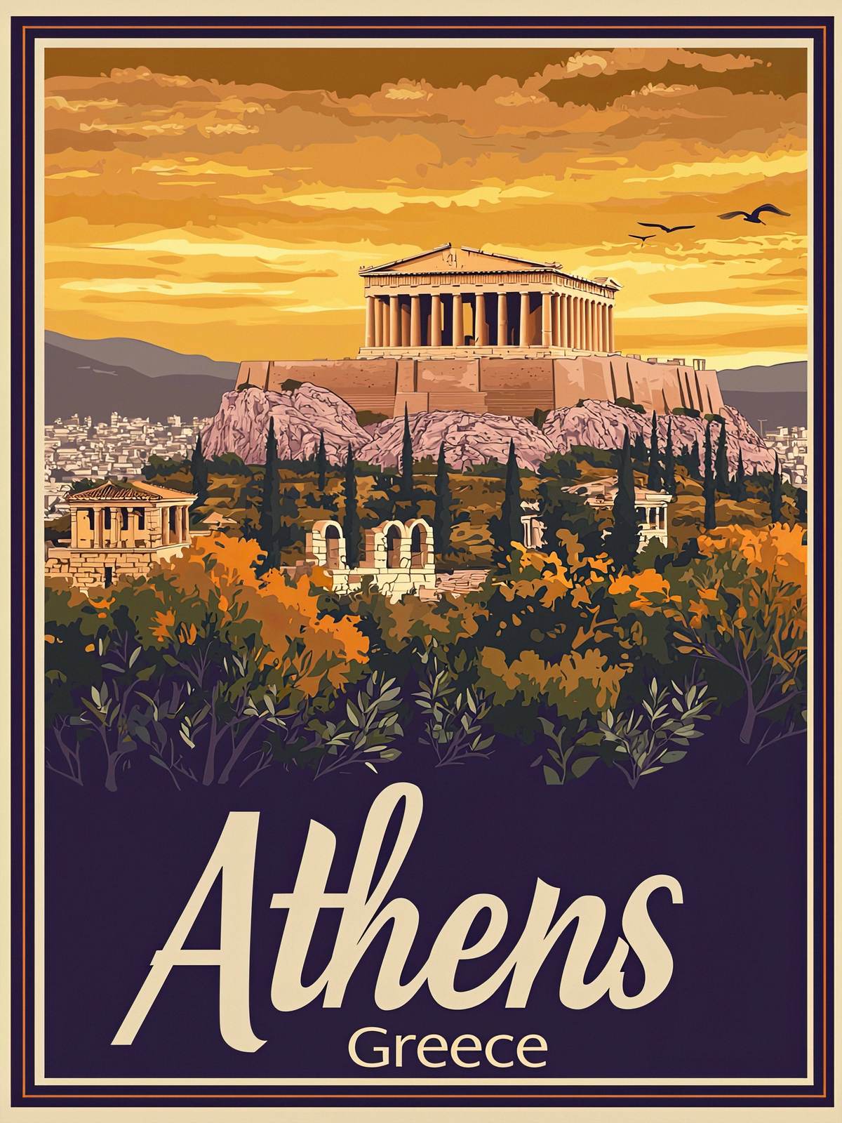 Affiche - Athènes Grèce