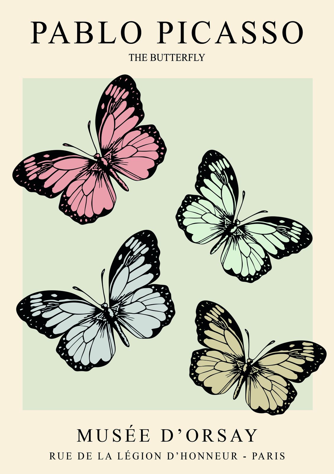 Affiche - Pablo Picasso Papillon