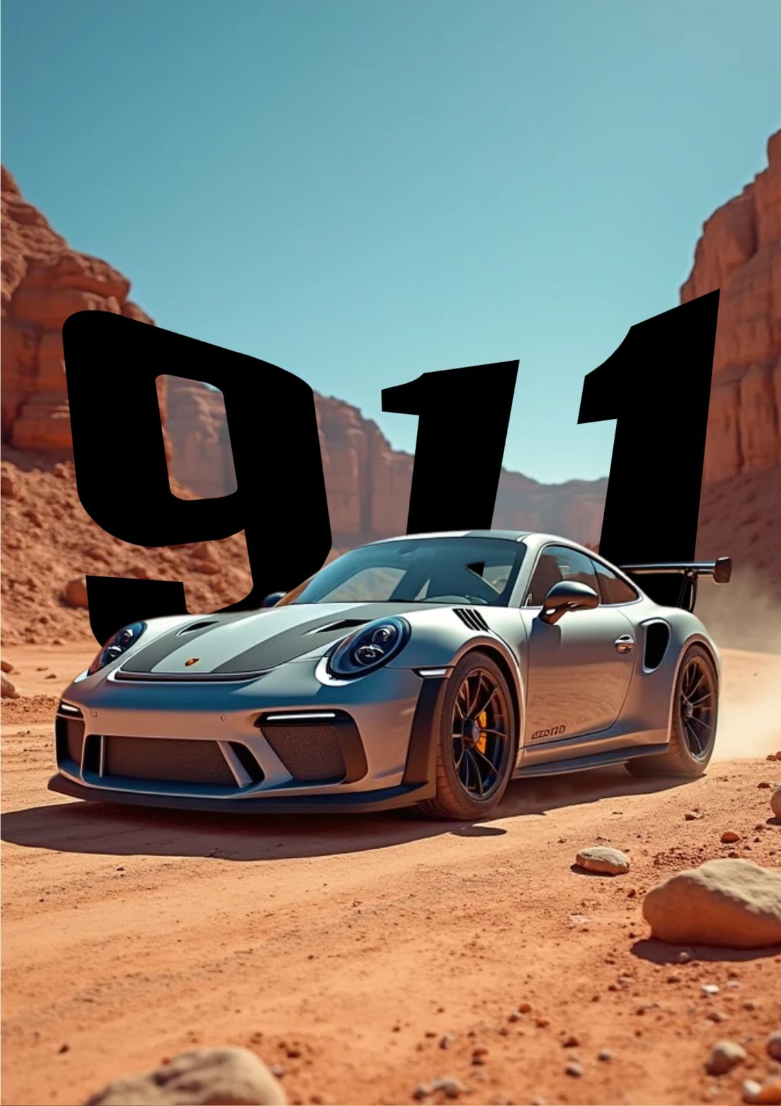 Affiche - Porsche 911 Désert