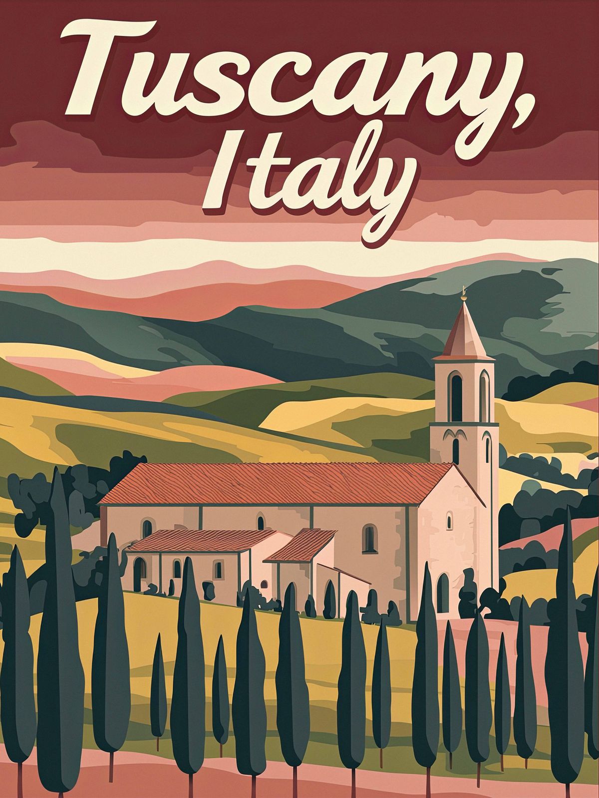 Affiche - Toscane Italie
