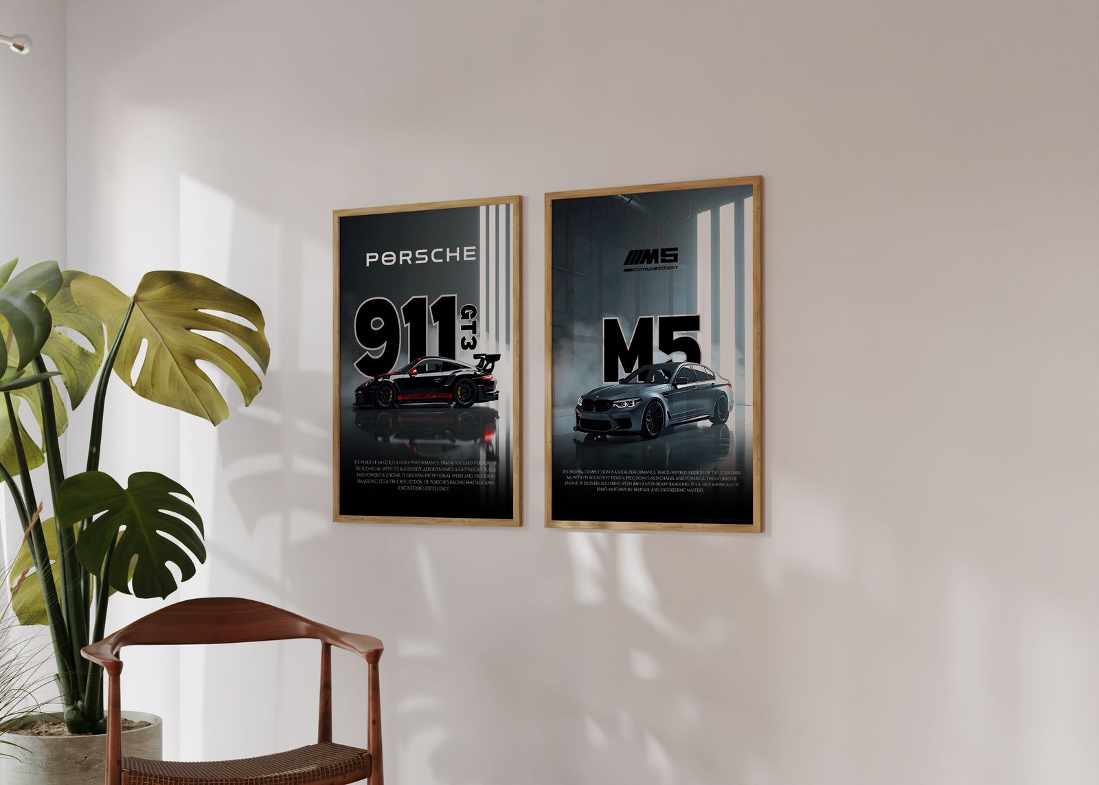 Affiche - Porsche 911 & BMW M5 / Ensemble de 2