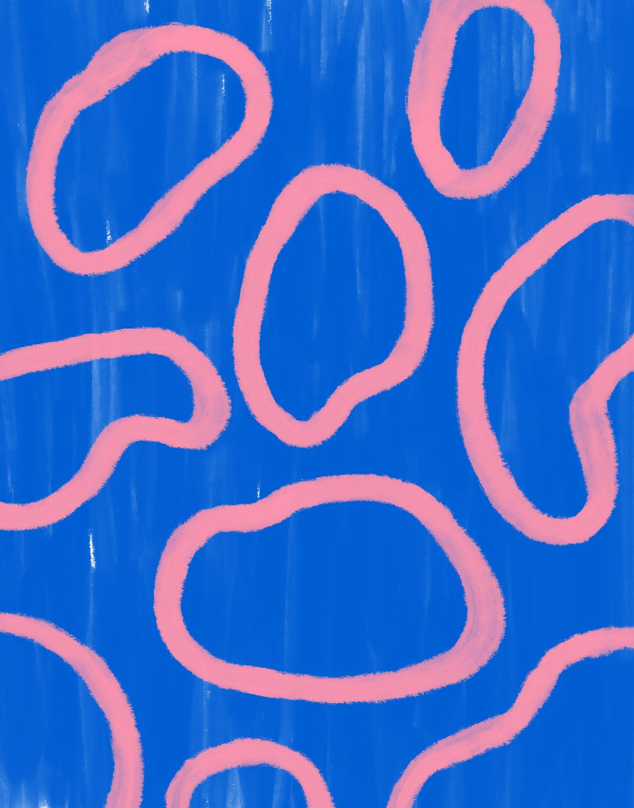 Affiche - Abstrait Bleu et Rose