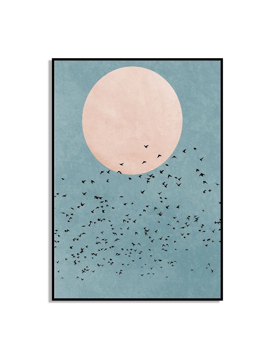 Affiche murale Lune avec des oiseaux