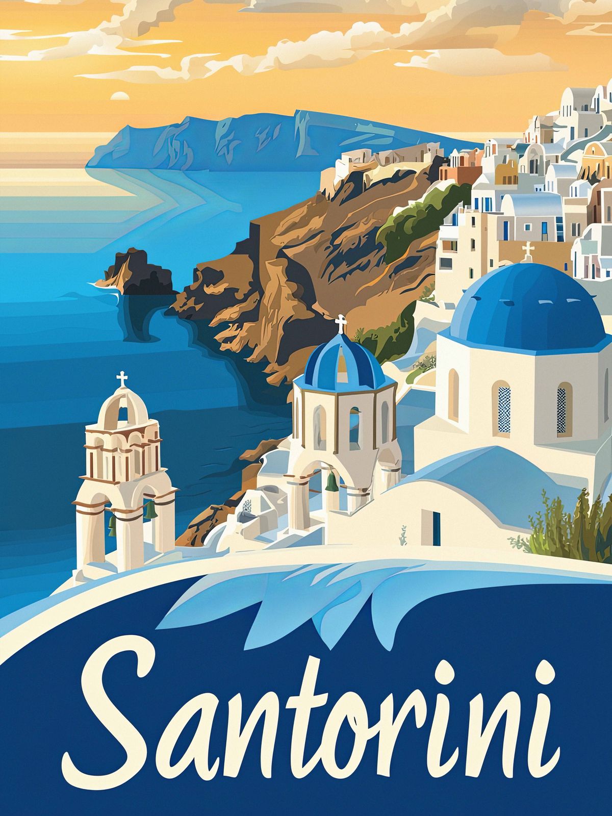 Affiche - Côte de Santorin