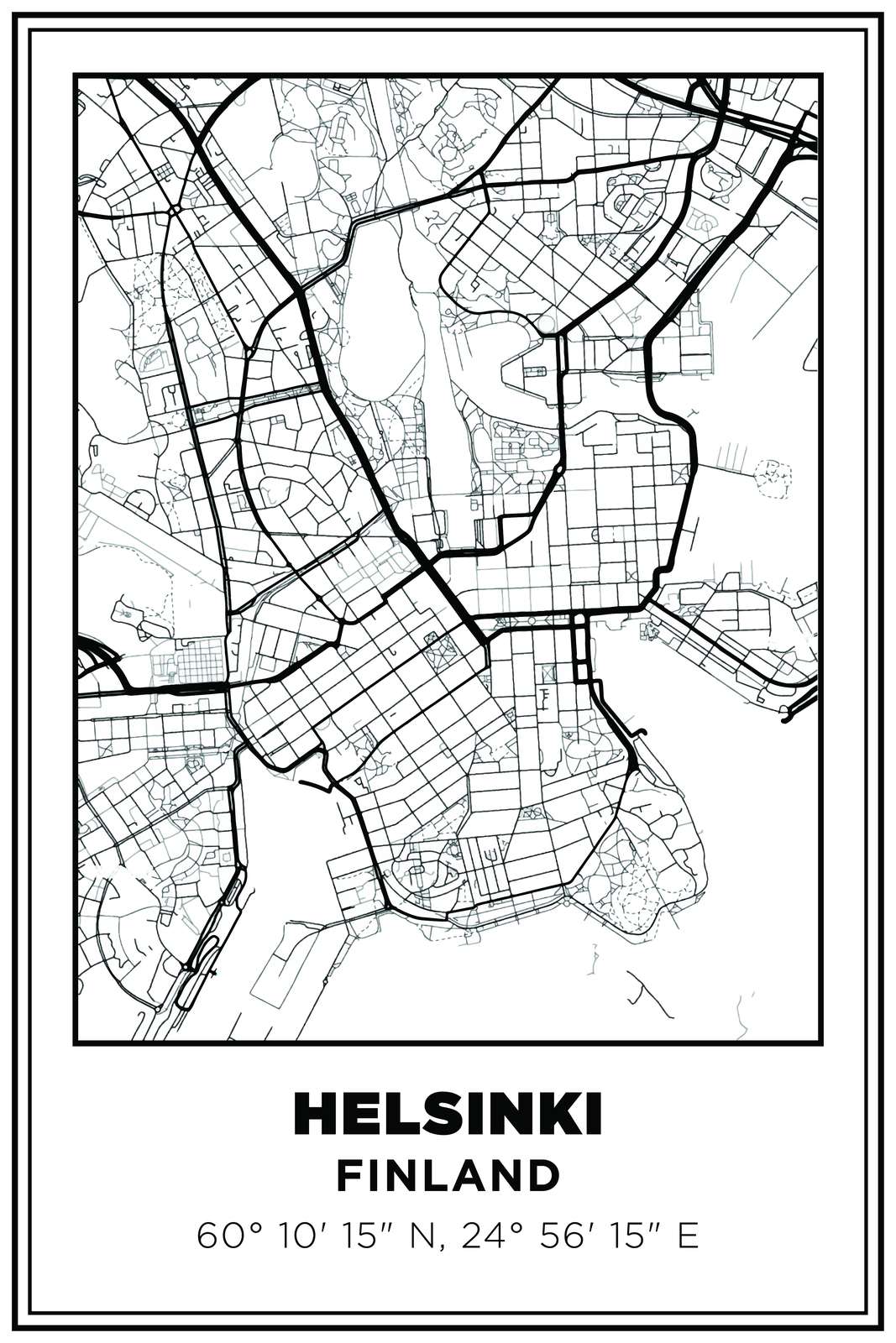 Affiche Murale Carte de Helsinki