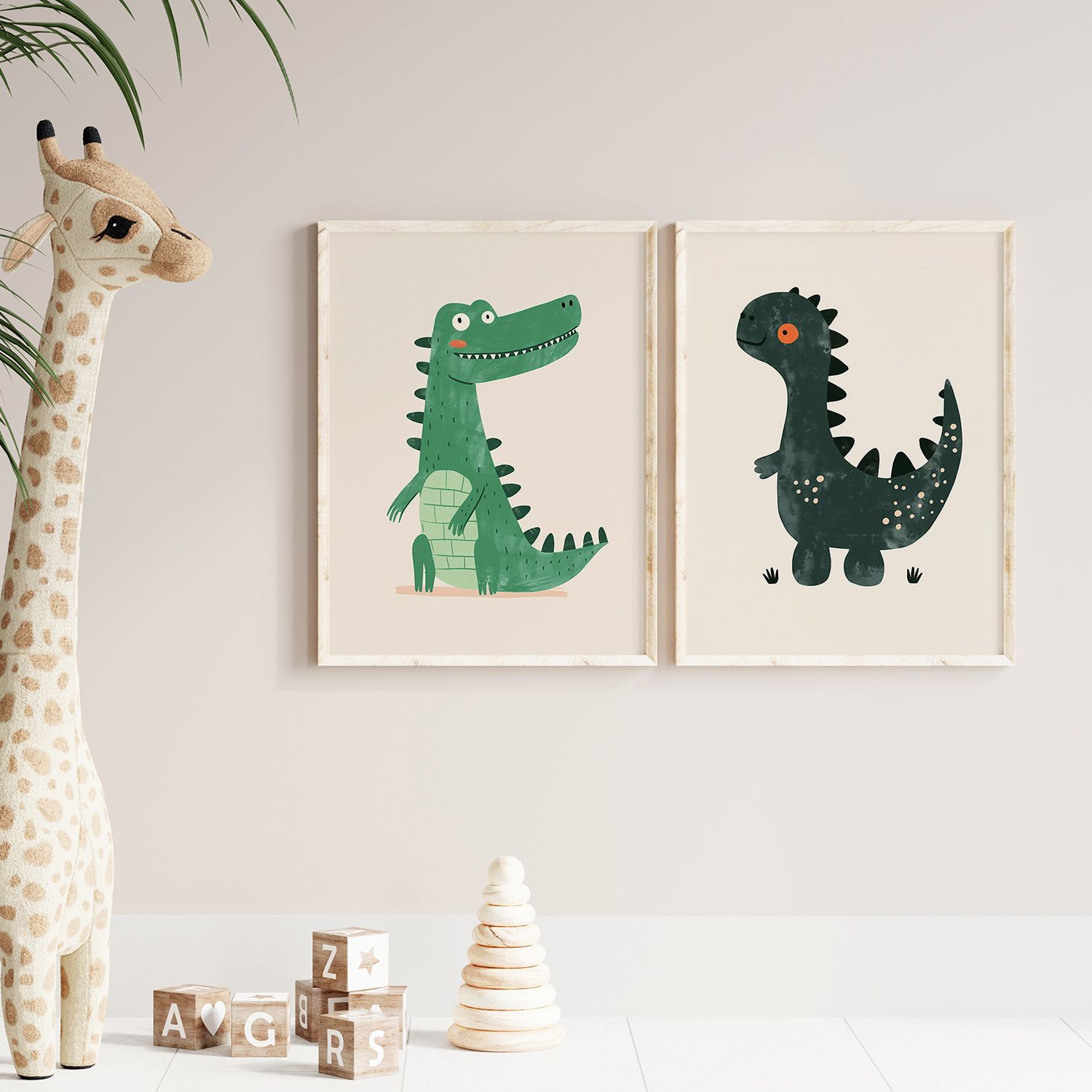 Affiche - Dinosaure et Crocodile / Ensemble de 2