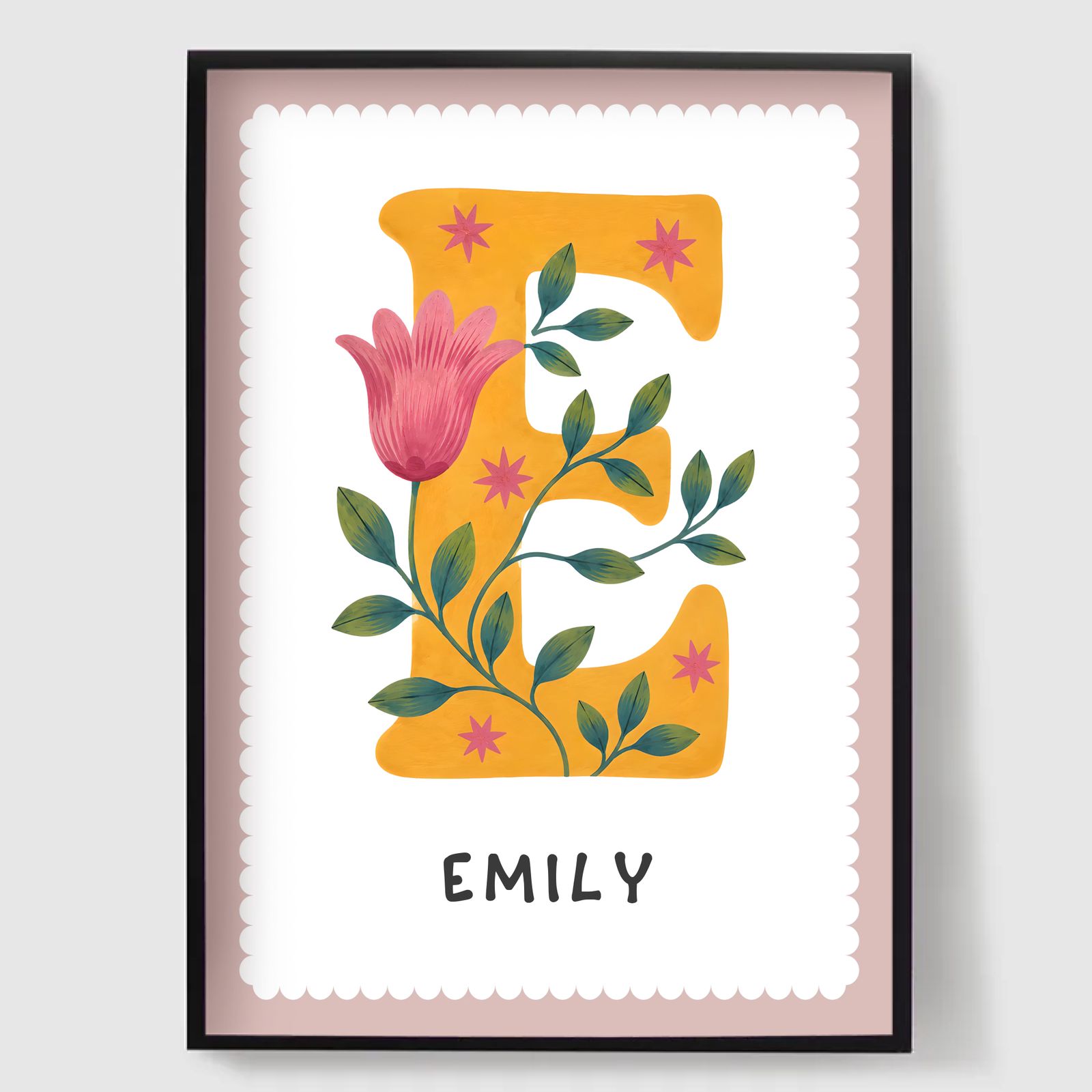 Affiche Personnalisée - Initiale de Fleur Alphabet
