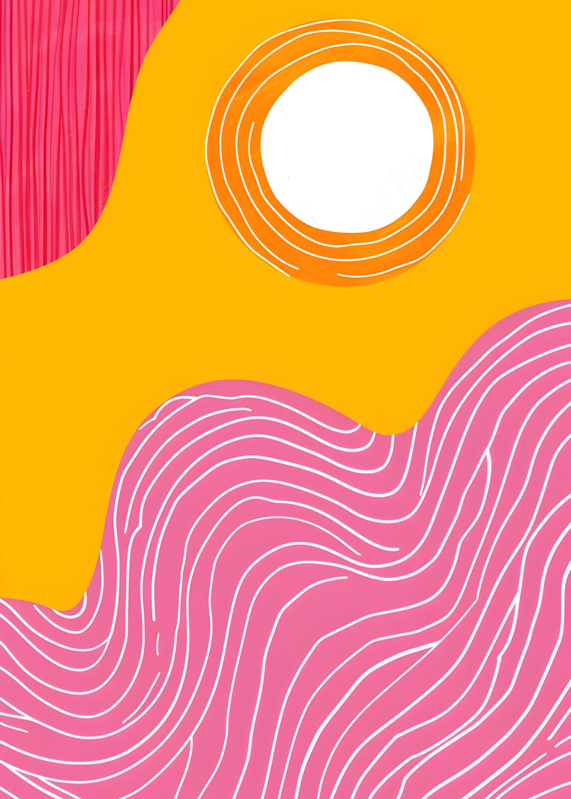 Affiche - Soleil et Vagues Abstraits