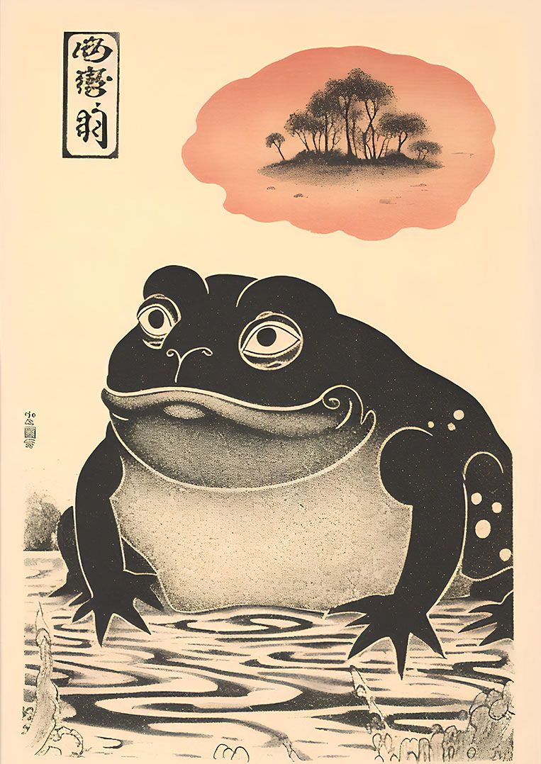 Affiche - Grenouille avec Rêve de Paysage