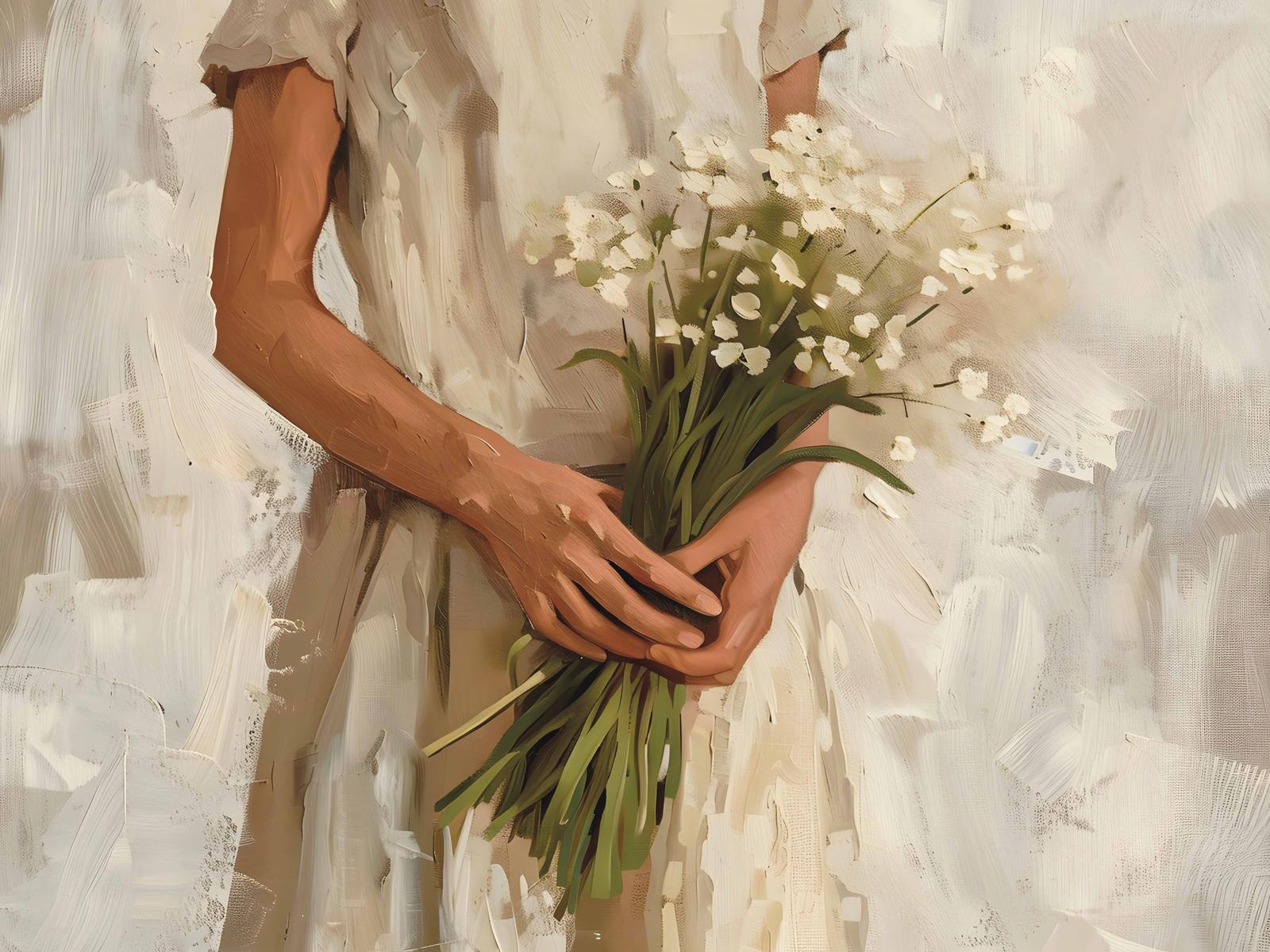 Affiche - Femme avec des fleurs