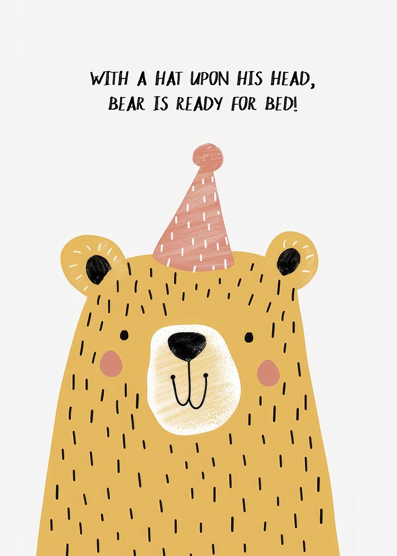 Affiche - Ours Prêt pour le Lit