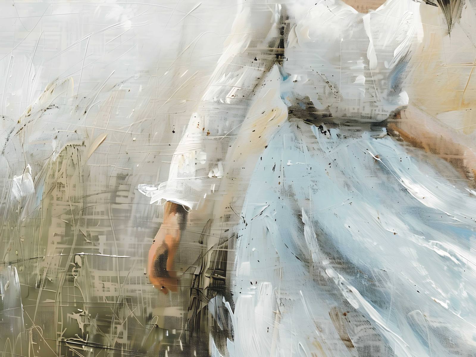 Poster - Femme en Robe Bleue