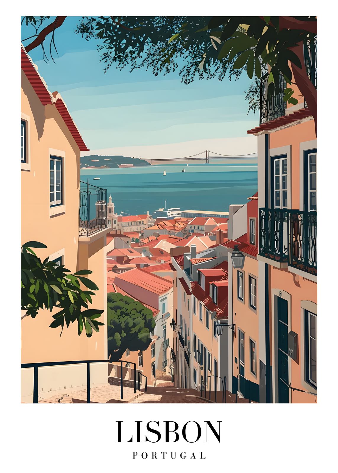 Affiche - Paysage urbain de Lisbonne