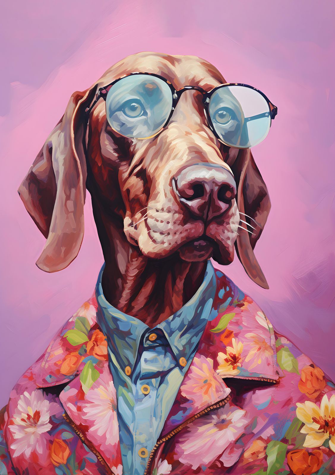 Affiche - Chien Stylé avec Lunettes