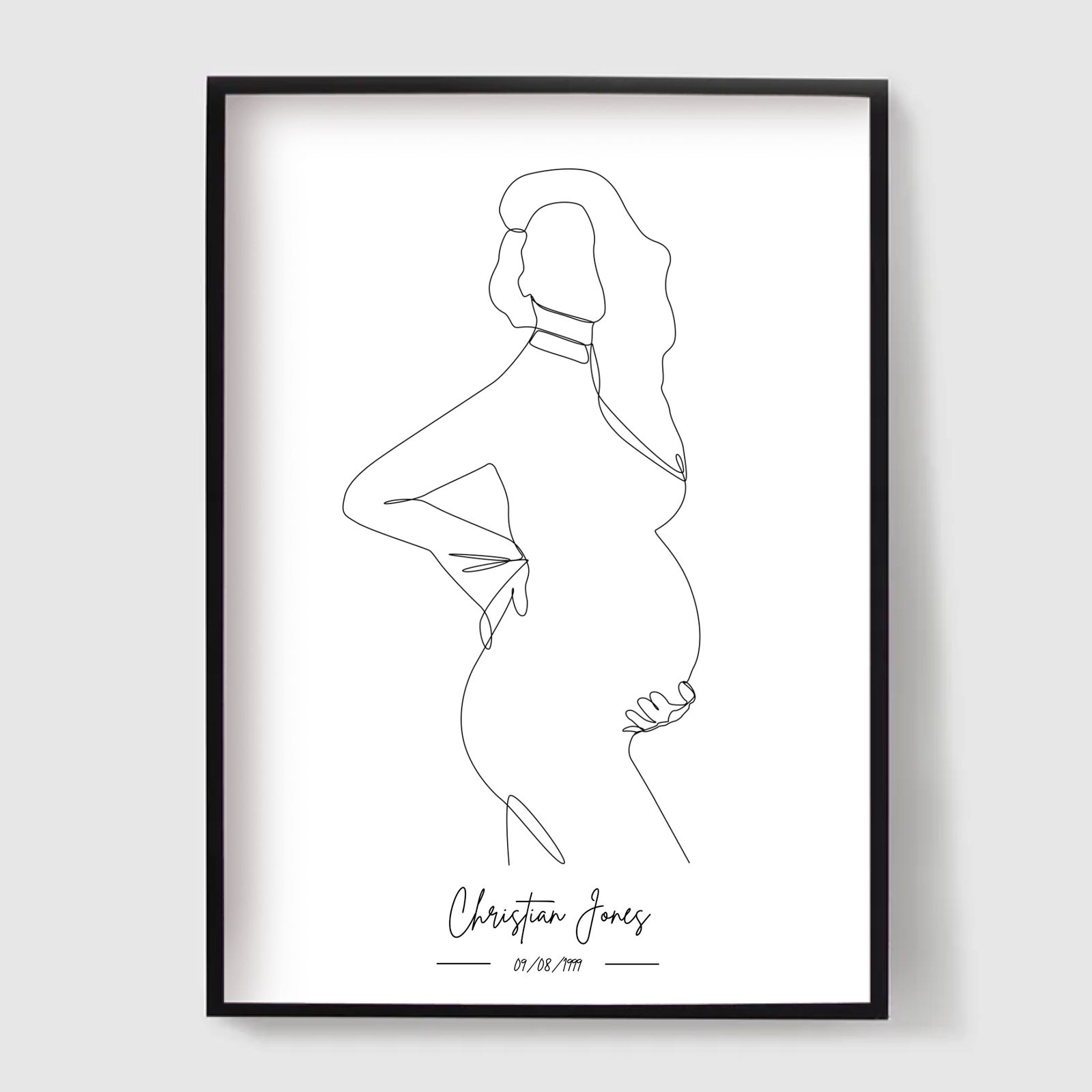 Affiche personnalisée - Silhouette de mère enceinte
