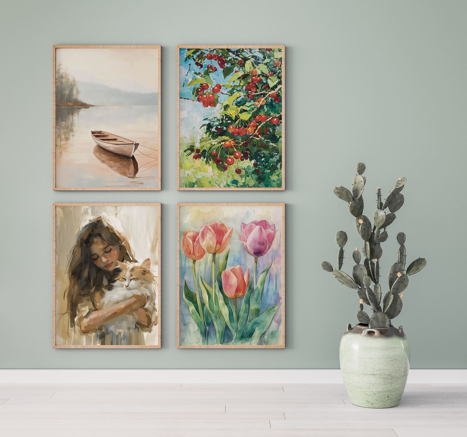 Affiche - Tranquillité en Fleurs / Ensemble de 4