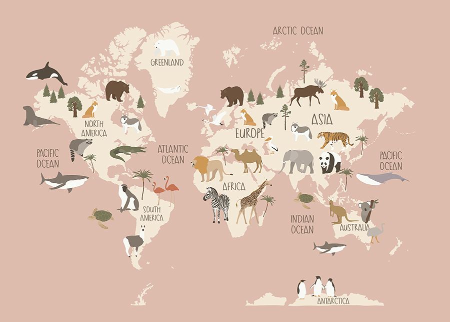 Affiche - Carte du Monde des Animaux
