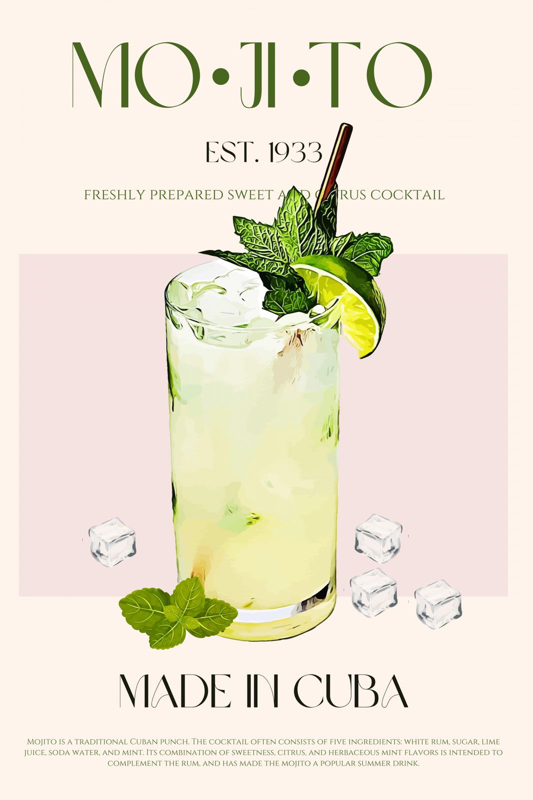Affiche - Design Cocktail Mojito