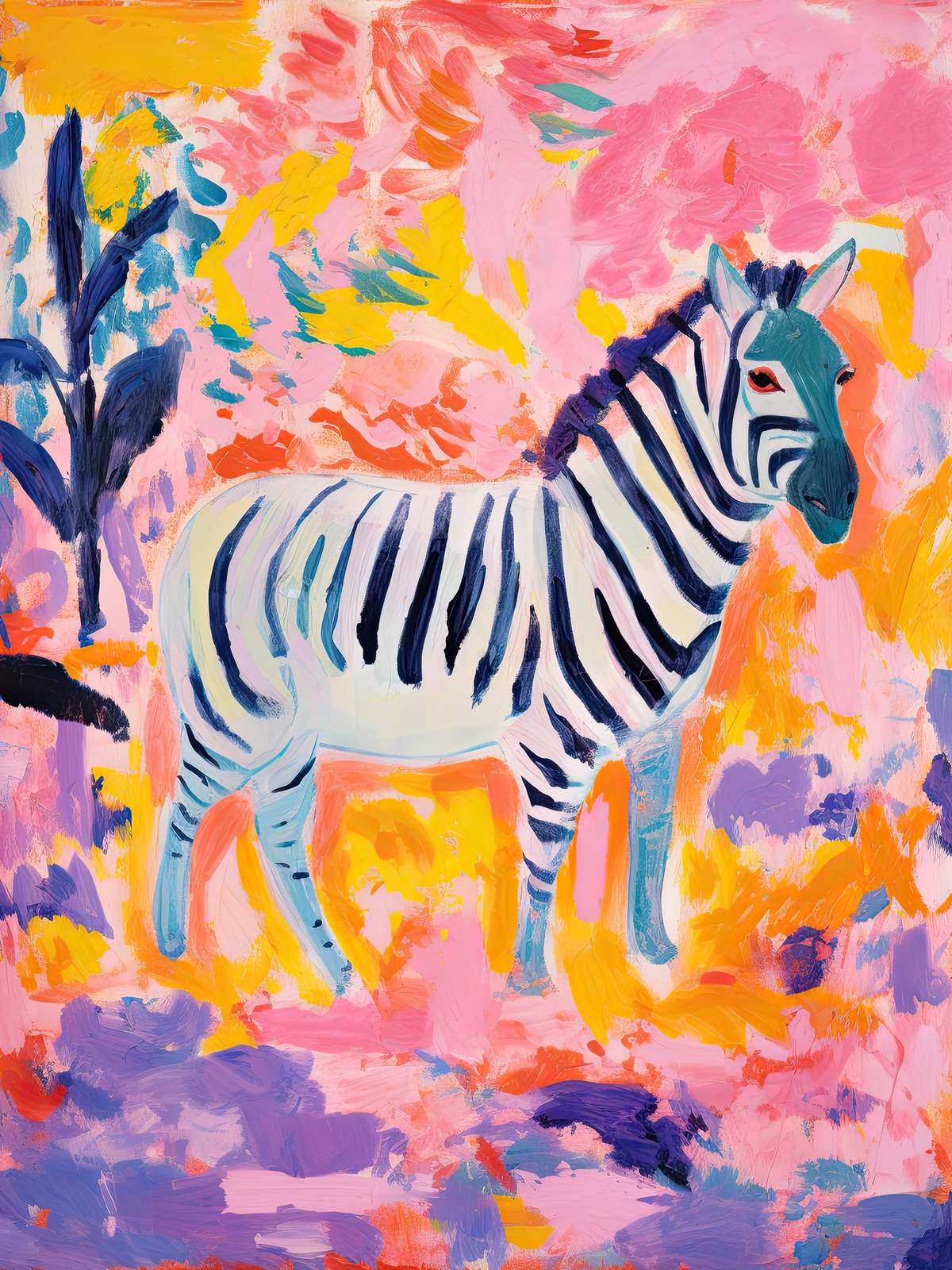 Affiche - Art Zèbre Vibrant