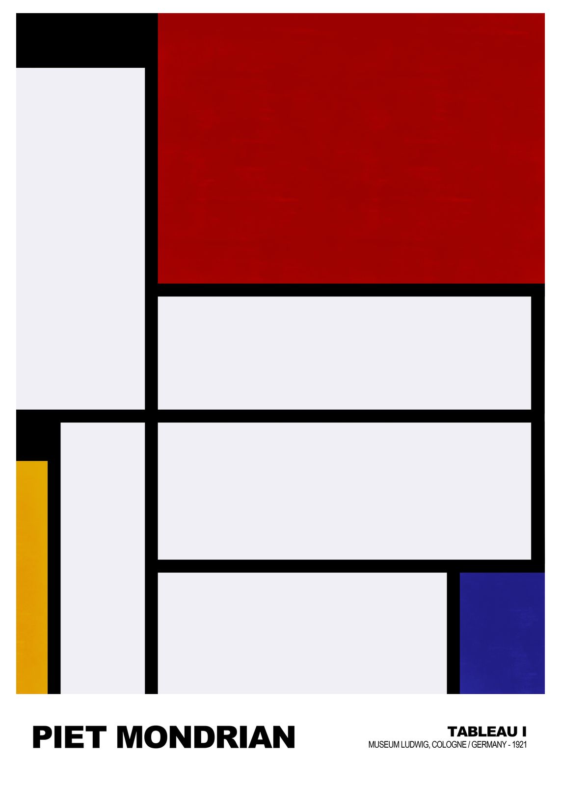 Affiche - Tableau I par Piet Mondrian