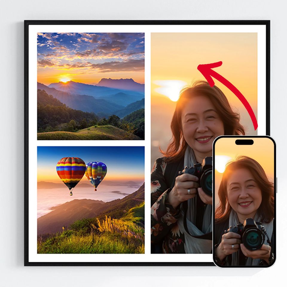 Affiches Personnalisées - Téléchargez vos propres images - 3 Photos Carrées