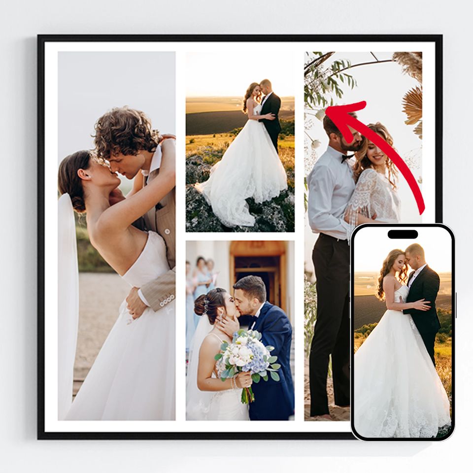 Affiches Personnalisées - Téléchargez vos propres images - 4 Photos Carrées