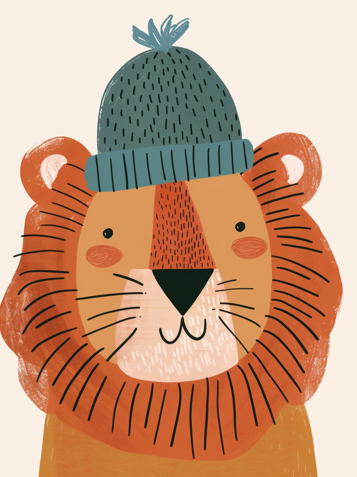 Poster - Lion enjoué