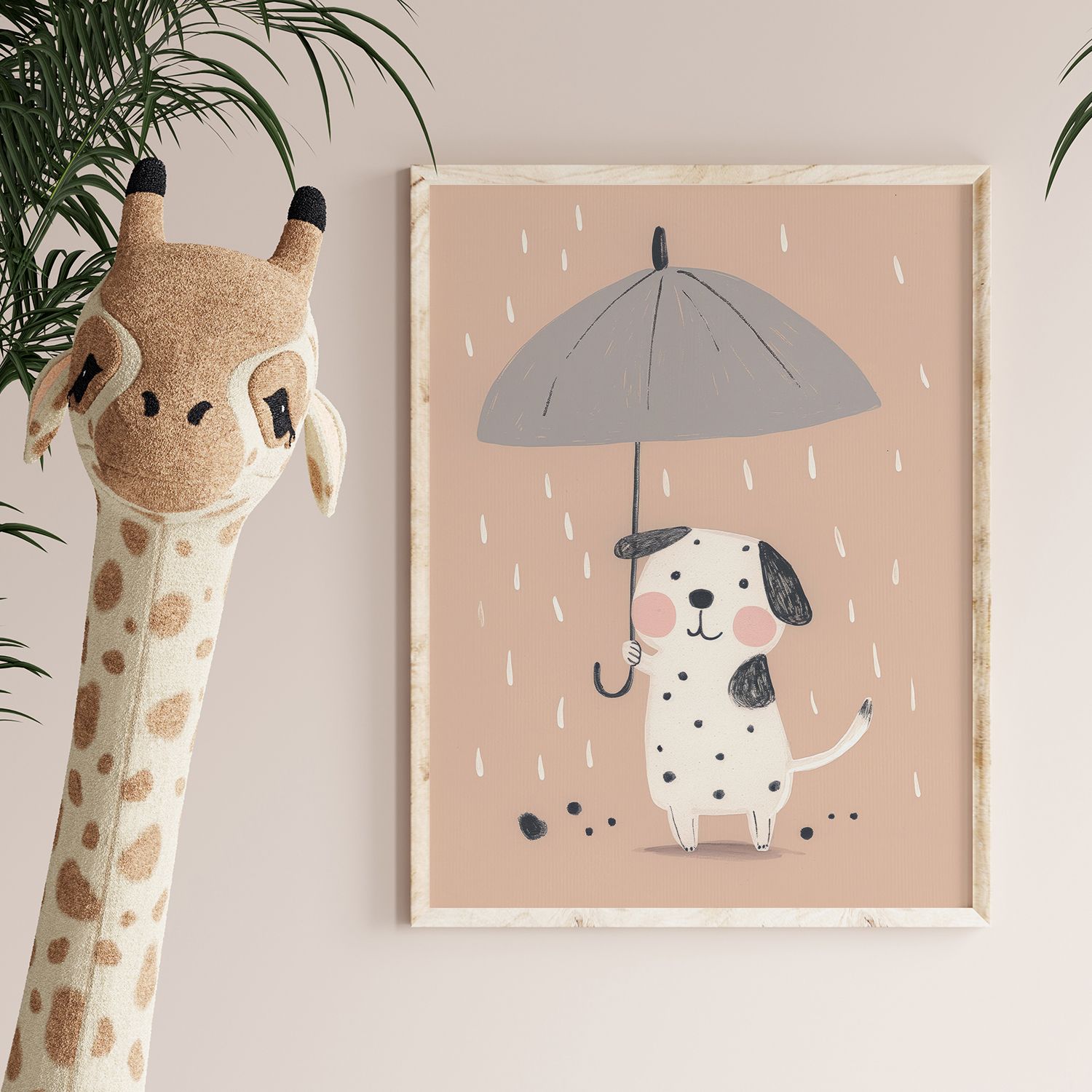 Affiche - Chien Mignon avec Parapluie