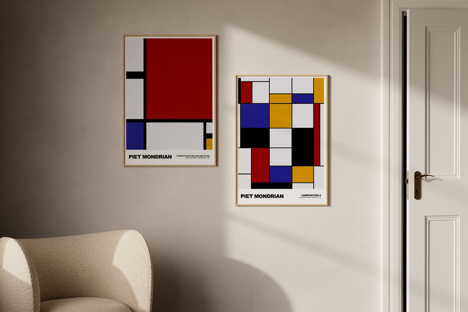Affiche - Compositions de Piet Mondrian / Ensemble de 2