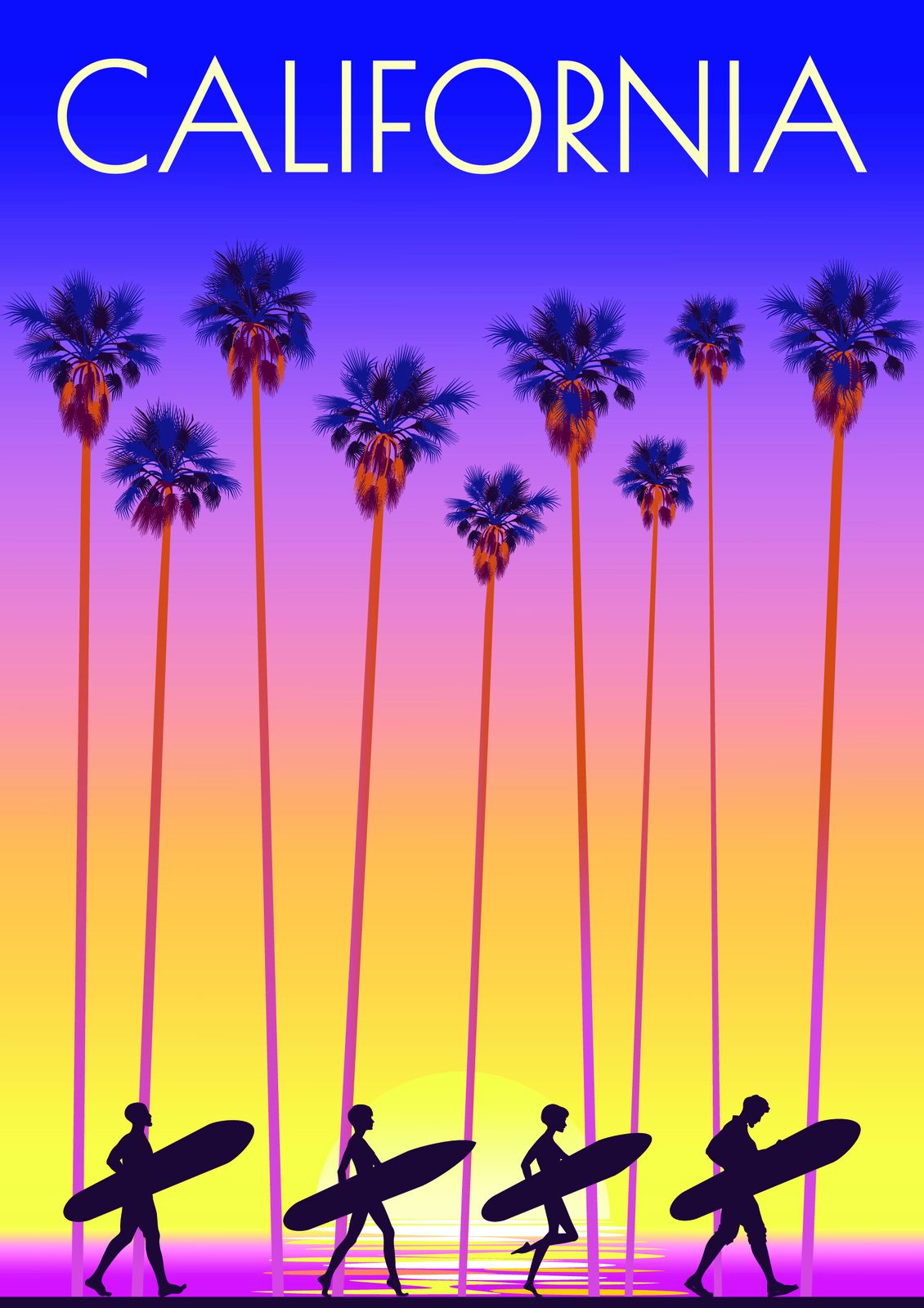 Affiche Murale de Surf en Californie