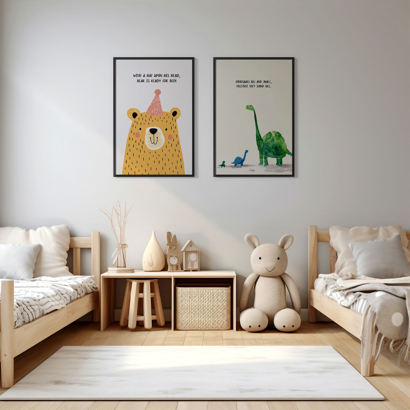 Affiche - Ours et Dinosaure / Ensemble de 2