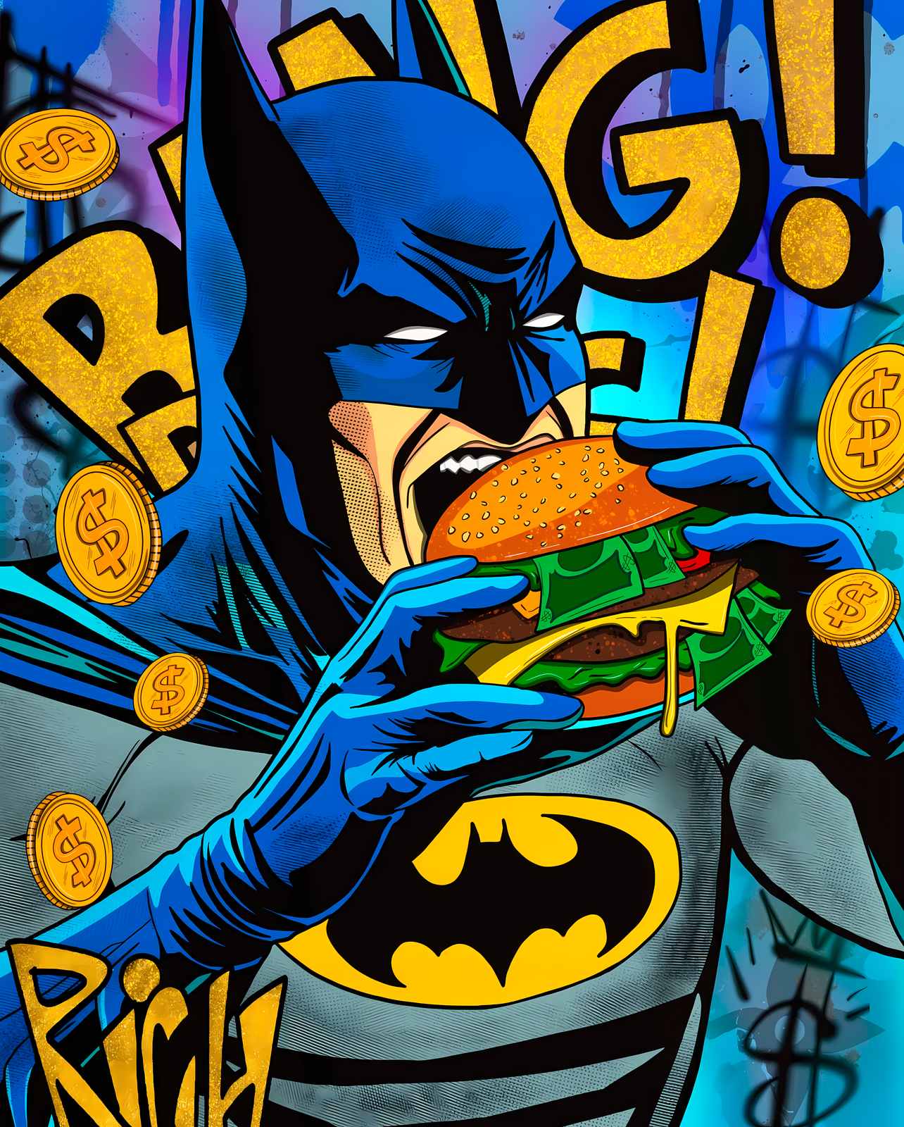 Affiche - Batman Mange Burger