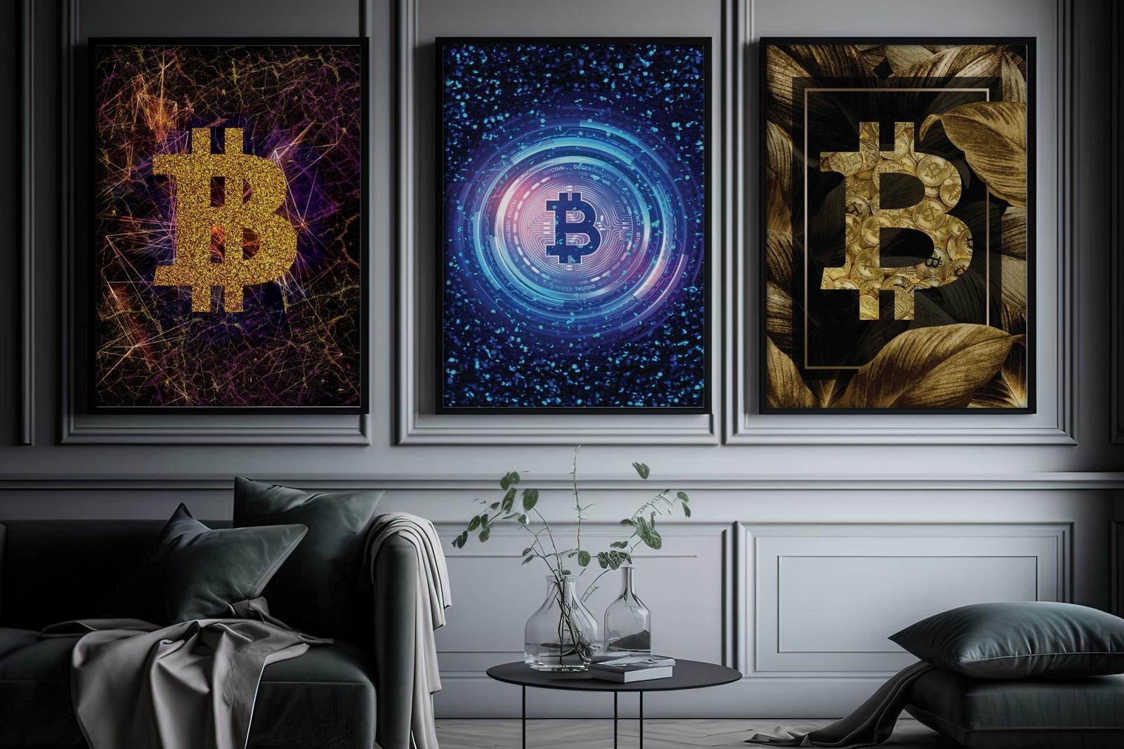 Affiche - Collection d'art Bitcoin / Ensemble de 3