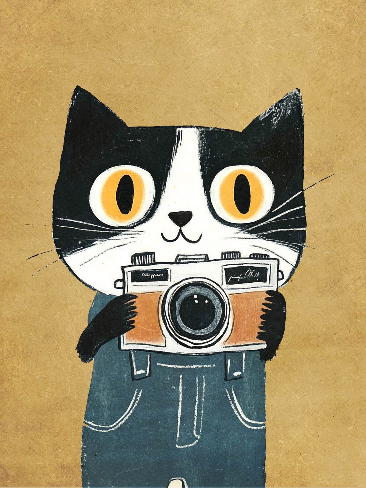 Affiche - Chat avec Appareil Photo