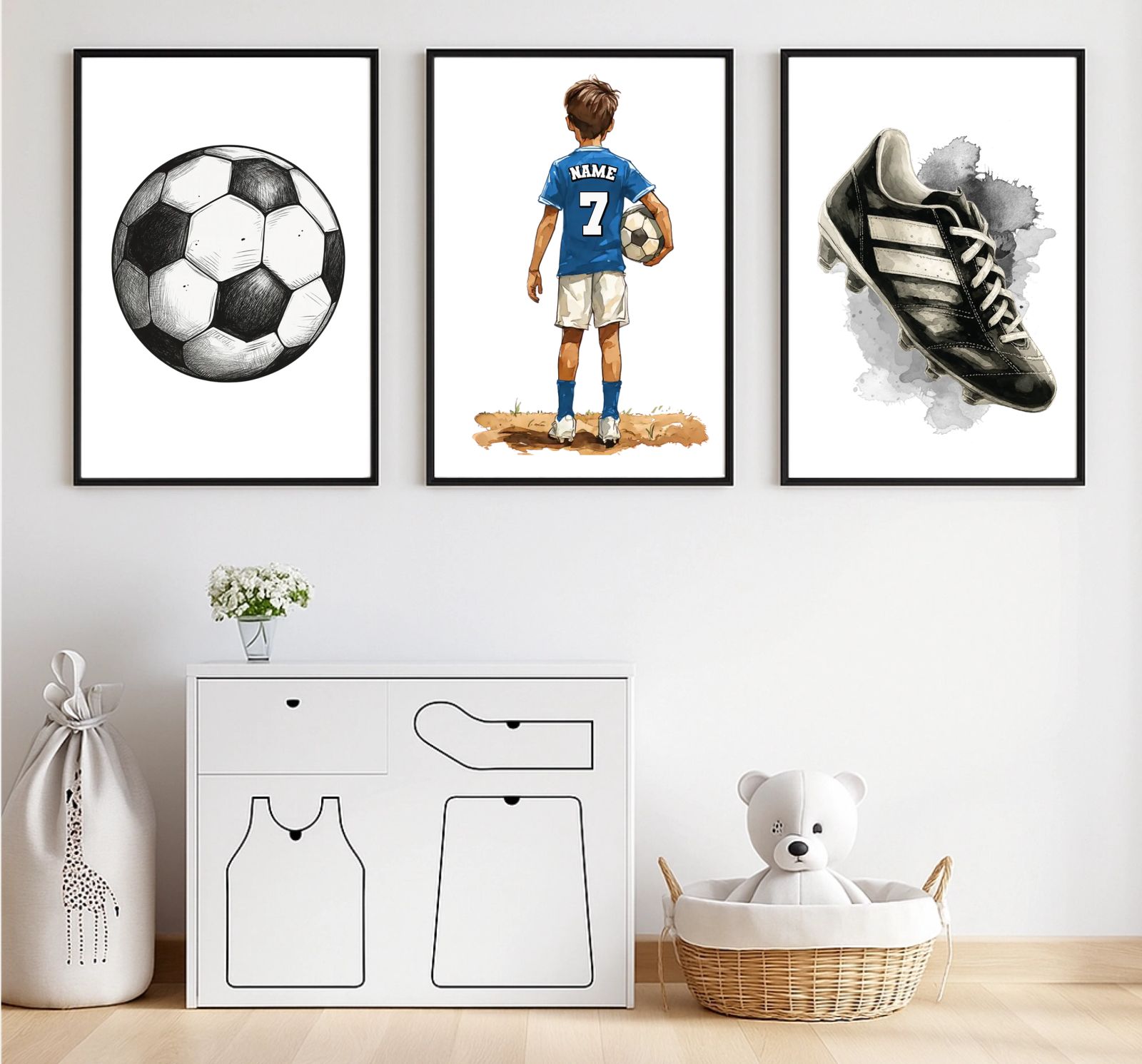 Poster - Soccer Sports Art / Set de 3